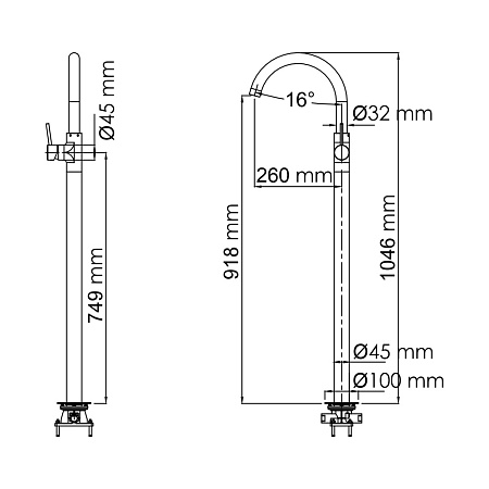 Смеситель WasserKRAFT Main 4153 напольный, хром