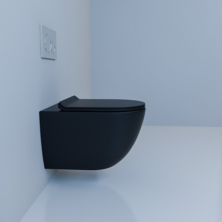 Унитаз подвесной Esbano Fortex безободковый, черный матовый