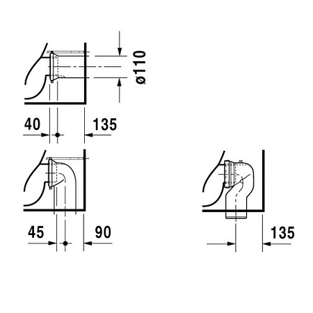 Чаша для унитаза приставного Duravit D-Code 21150900002