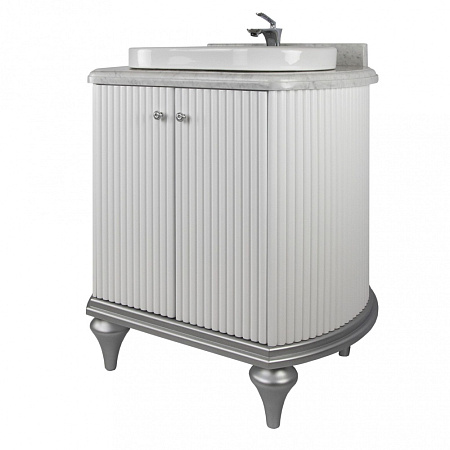 Тумба под раковину Tessoro Rivoli TS-RI910-C-W/SD 100 белый/цоколь с ножками серебро