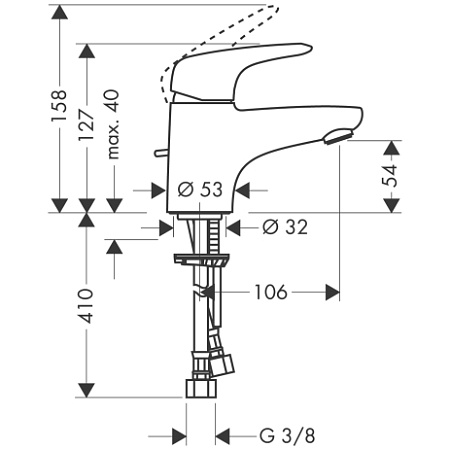 Смеситель Hansgrohe Metris E 31072000 для раковины