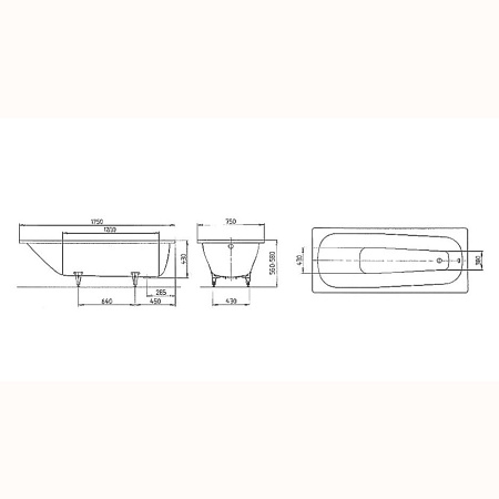 Ванна стальная Kaldewei Saniform Plus 175x75 см 112200010001