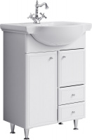 Тумба с раковиной Aqwella Барселона Люкс BA0106K 65 с корзиной, белый