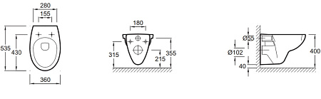 Чаша для унитаза подвесного Jacob Delafon Patio E4187G-00