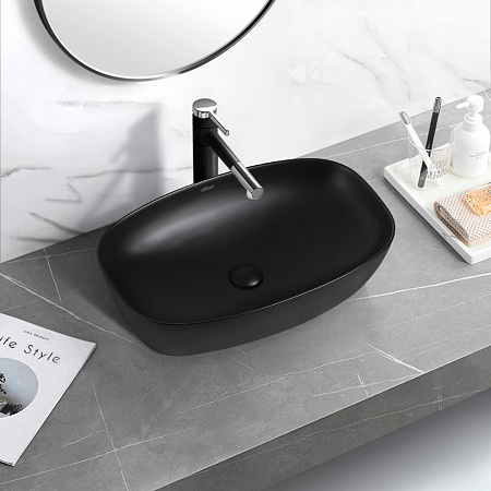 Раковина накладная ABBER Rechteck AC2206MB черный матовый