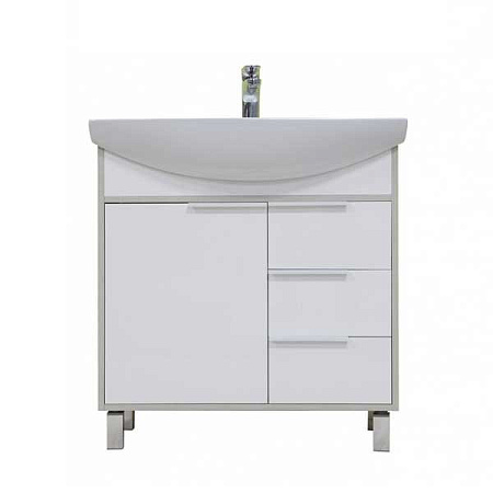 Тумба с раковиной Aquaton Рико 1A215401RIB90 80 белый/ясень фабрик