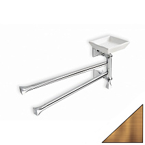 Полотенцедержатель Stil Haus Prisma PR18(25-BI) с мыльницей, бронза/белый Полотенцедержатель Stil Haus Prisma PR18(25-BI) с мыльницей, бронза/белый