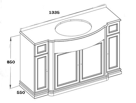 Тумба с раковиной Opadiris Корсо-оро №11 00-00000627 89 светлый орех (Р10)
