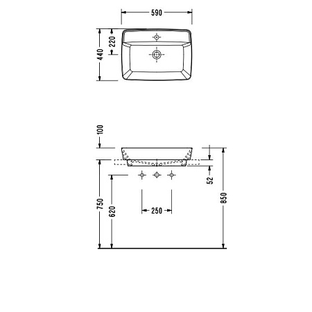 Раковина Serel Rita RT30TXS110H белый