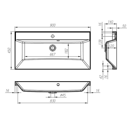 Раковина BelBagno BB900/450-LV-ART-AST-NERO 90 черный