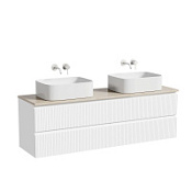 Тумба с раковиной и столешницей Sancos Snob T 160 SNT80W+TT160A2 Bianco/Kreman