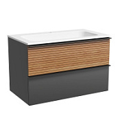 Тумба с раковиной Sancos Delta DL80GR дуб красный/графит