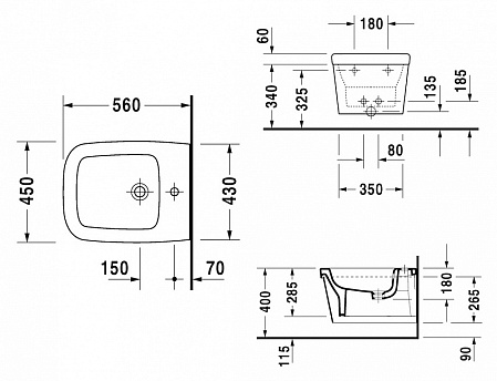Биде подвесное Duravit Esplanade 226510