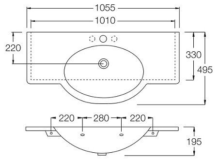Раковина Hatria Shirley YU65 105