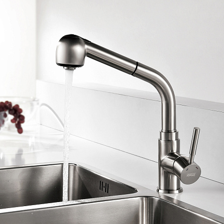 Смеситель WasserKRAFT Wern 4266 для кухонной мойки, матовый хром