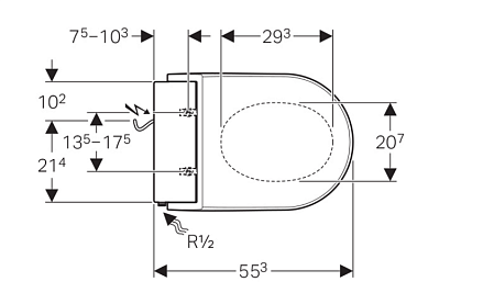 Унитаз подвесной Geberit AquaClean 146.294.SI.1 белое стекло