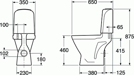 Унитаз-компакт Gustavsberg Nordic 2350 с жесткой крышкой-сиденьем