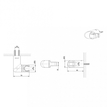 Настенный держатель Bravat P7185BW-ENG черный