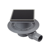 Душевой трап Pestan Black Glass 15х15 1 выход, черный