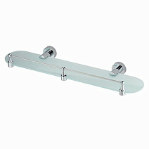 Полка WasserKRAFT Donau K-9444 стеклянная с бортиком, хром