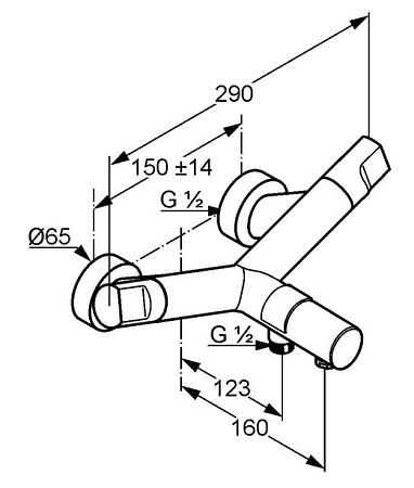 Смеситель Kludi New Waves 575400530 для ванны с душем