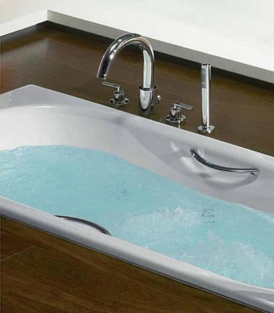 Ванна чугунная Roca Malibu 2315G000R 150х75 см с п/скользящим покрытием и отверстиями для ручек