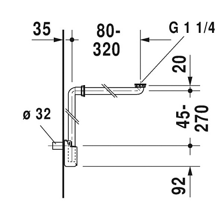 Сифон для раковины Duravit 0050760000 белый