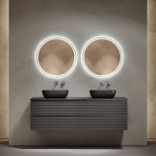 Мебель для ванной со столешницей Sancos Folk 160 FL80GS+TT160A1 Grey soft/Black Sky