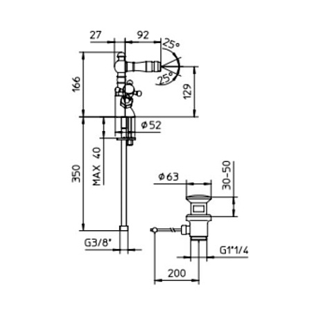 Смеситель Palazzani Adams Color 52421553 для биде золото