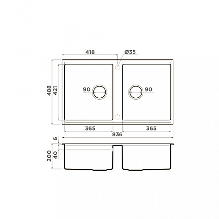 Кухонная мойка Omoikiri Kitagawa 83-2-U-GR 83х48 серый