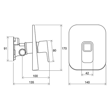 Смеситель Ravak 10° TD 066.00 X070071 встроенный