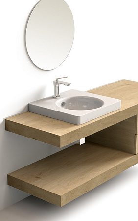 Раковина подвесная Sanita Luxe Ringo 50 на кронштейнах