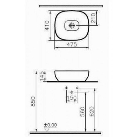 Раковина VitrA Outline 5994B403-0016 47х41 белый