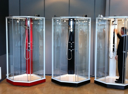 Передняя панель с дверью IDO Showerama 8-5 4985111012 100x100 прозрачное стекло, хром матовый