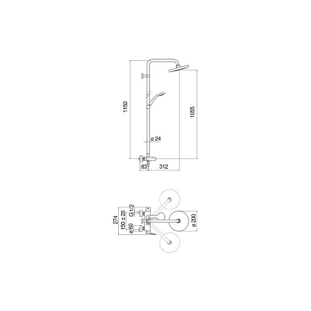 Душевая стойка Nobili Blues BS101130/30CR хром