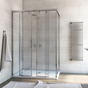 Душевой уголок Gutewetter Slide Square GK-865 100х100 стекло бесцветное, профиль хром