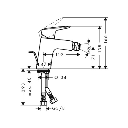Смеситель Hansgrohe Logis 71204000 для биде, хром
