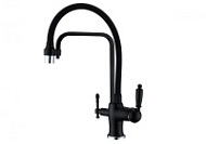 Смеситель Zorg Sanitary ZR 342-6 YF BLACK для кухонной мойки/для фильтра, черный