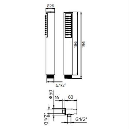 Душевая лейка Palazzani Idrotech 9910R710G хром