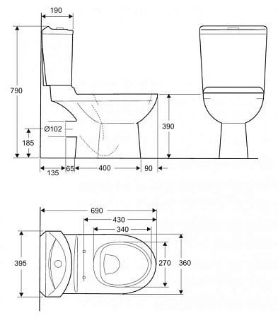Крышка-сиденье Jacob Delafon Odeon E4750-6В голубая