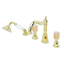 Смеситель Boheme Royal Cristal 395-Royal/CRST на борт ванны, золото Смеситель Boheme Royal Cristal 395-Royal/CRST на борт ванны, золото