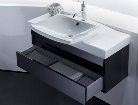 Тумба с раковиной Jacob Delafon Escale 100 см, черный лак