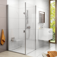 Душевой уголок Ravak Chrome CRV1-80 1QV40C01Z1+CPS-80 9QV40C00Z1 Transparent, белый