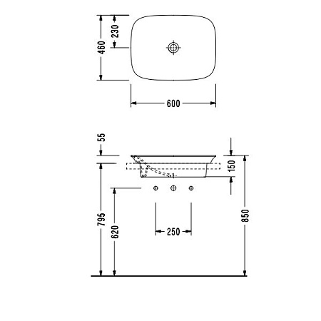 Раковина Serel Hera HR33DXS110H 46х60 белый