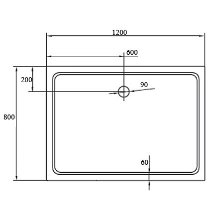 Поддон для душа из искусственного мрамора Cezares TRAY-S-AH-120/80-13-W прямоугольный