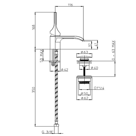 Смеситель Bossini Apice E89600.030 для раковины, хром