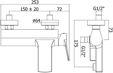 Смеситель Paffoni Tilt TI022BO для ванны с душем, белый