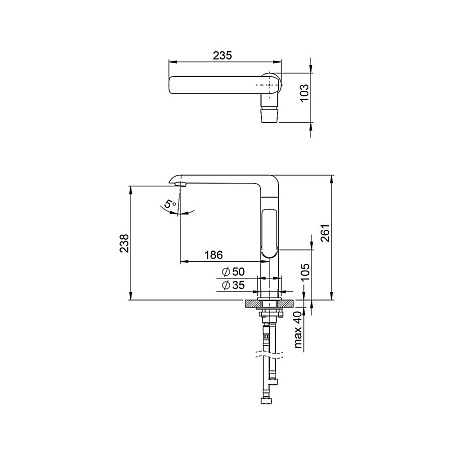Смеситель Ravak Flat FL 016.00 X070125 для раковины хром