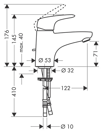 Смеситель Hansgrohe Metris E 31070000 для раковины