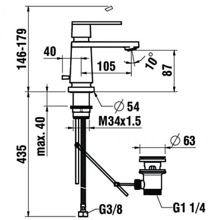 Смеситель Laufen The New Classic HF900502100000 для раковины, хром